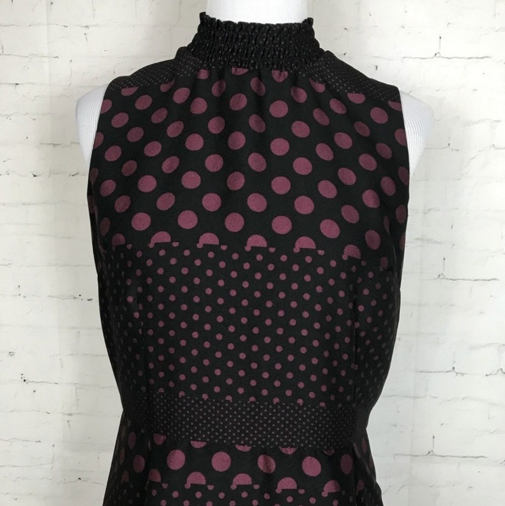 NWOT Purple Dots Mock Neck Sheath Dress - Picture 2 of 7